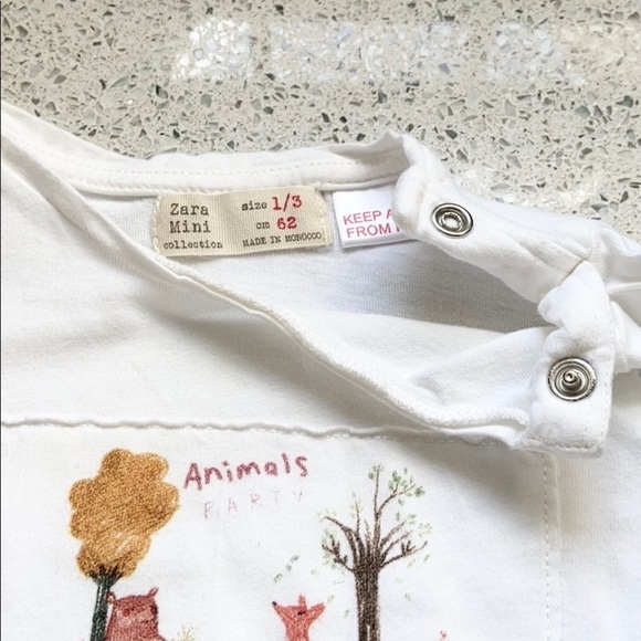 Zara Baby Animal Friends Infant Long Sleeve Cotton Top - Picture 5 of 7